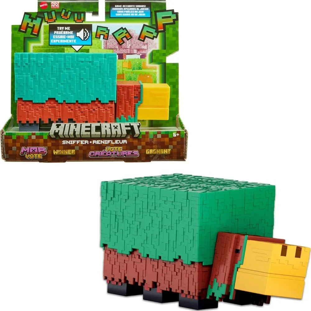 NEW Mattel Minecraft Sniffer Action Figure with Sounds & Pixelated Design 7